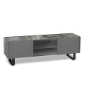 TV stand with Marble Effect Ceramic Top with 2 Doors and 2 Open Compartments - Clak