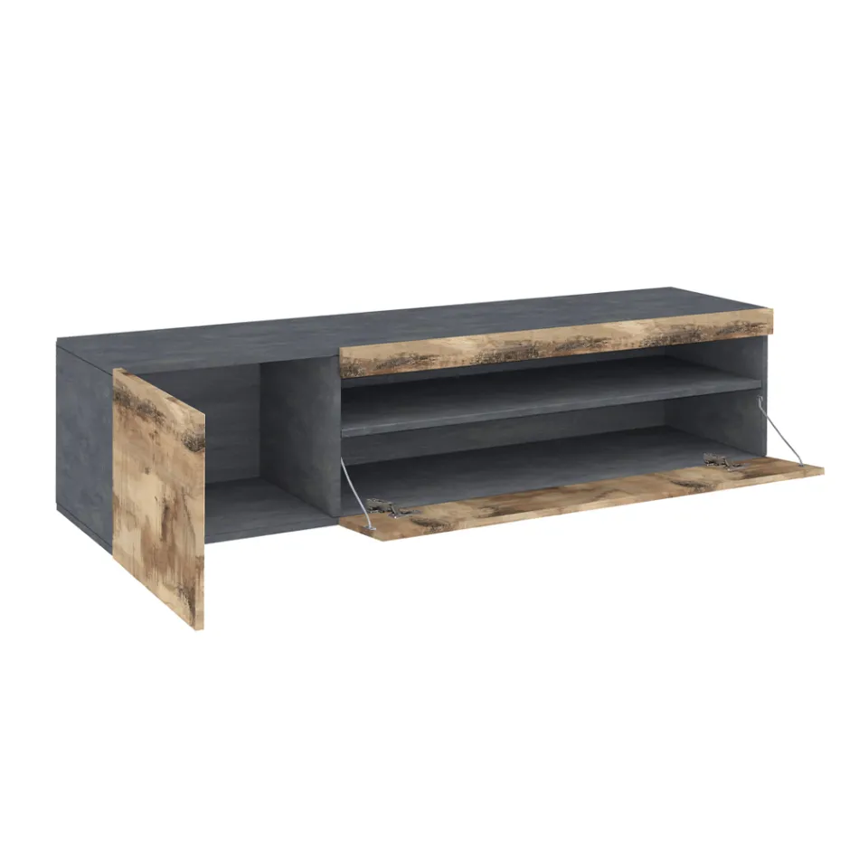 Italian Design Living Room Wooden TV Stand with Open Compartment - Suzana Viadurini