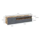 Italian Design Living Room Wooden TV Stand with Open Compartment - Suzana Viadurini