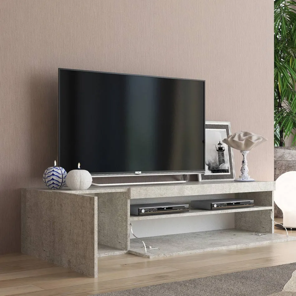 Italian Design Living Room Wooden TV Stand with Open Compartment - Suzana Viadurini