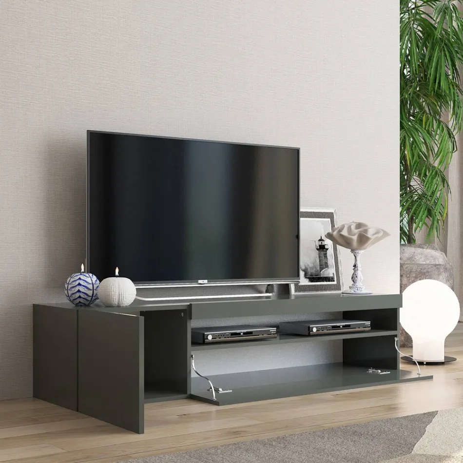 Italian Design Living Room Wooden TV Stand with Open Compartment - Suzana Viadurini