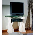 Made in Italy TV table made of Vicenza natural stone and crystal Khloe