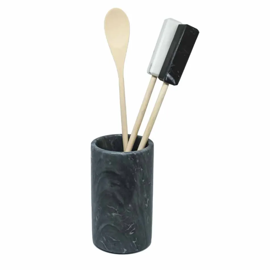 Kitchen Tool Holder in White Gray or Black Marble Made in Italy - Tulvio Viadurini