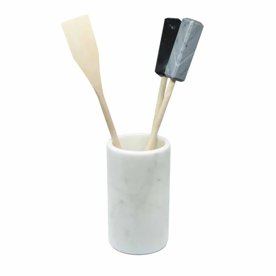 Kitchen Tool Holder in White Gray or Black Marble Made in Italy - Tulvio Viadurini