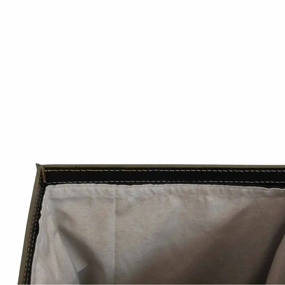 Leather laundry basket with a rectangular design base Peter Viadurini