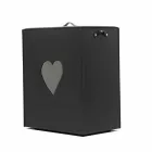 Contemporary leather laundry basket made in Italy Adele, heart insert Viadurini