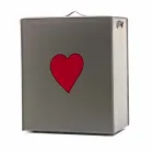 Contemporary leather laundry basket made in Italy Adele, heart insert Viadurini