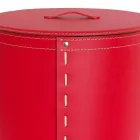 Oval laundry basket in Riky regenerated leather made in Italy Viadurini