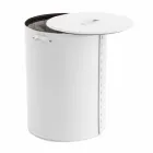 Oval laundry basket in Riky regenerated leather made in Italy Viadurini