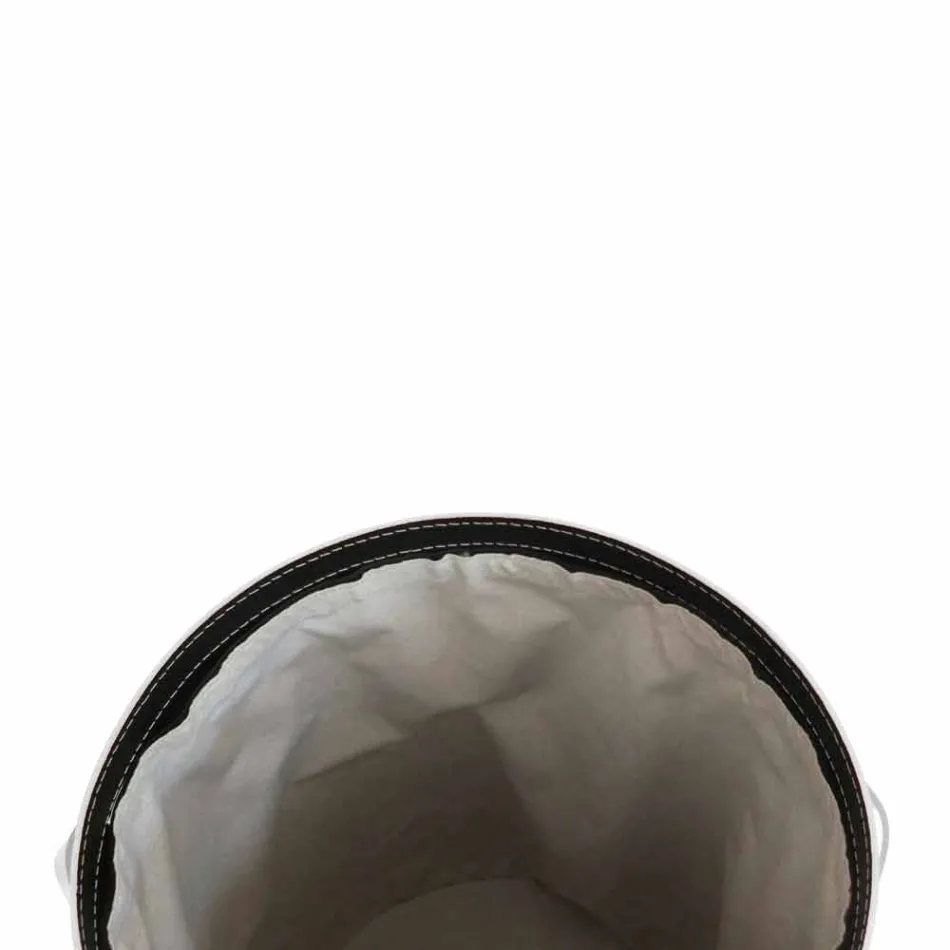 Oval laundry basket in Riky regenerated leather made in Italy Viadurini