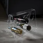 Floor Wine Bottle Holder in Transparent Acrylic Crystal - Dappino Viadurini