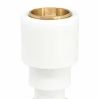 Low Candle Holder in White Carrara Marble and Brass Made in Italy - Benton Viadurini
