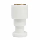 Low Candle Holder in White Carrara Marble and Brass Made in Italy - Benton Viadurini