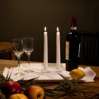 White Corian Design Candle Holder for Living Room Made in Italy - Sisifo Viadurini