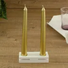 White Corian Design Candle Holder for Living Room Made in Italy - Sisifo Viadurini