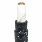 Candle holder in Carrara Marble, Marquinia Marble and Brass Made in Italy - Blaze Viadurini
