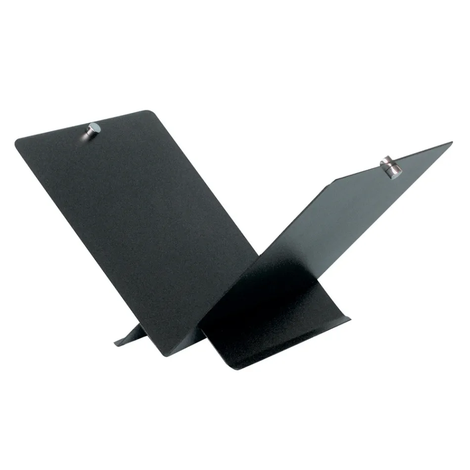 Wood holder in the shape of an open book in metal or steel Made in Italy - Falco Viadurini