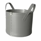 Cylindrical log holder in regenerated leather with Tonda Firestyle wheels Viadurini