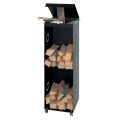 Wood holder with 2 storage compartments and upper shelf Made in Italy - Colibri