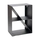 Firewood Holder with Oblique Bar in Black Painted Steel Made in Italy - Fiamme Viadurini