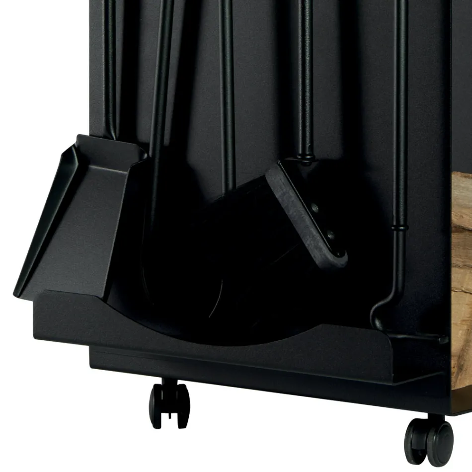 Wood holder with tool holder with 4 integrated accessories Made in Italy - Owl Viadurini