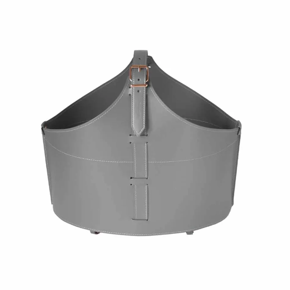 Indoor firewood holder with wheels in Fabia modern regenerated leather Viadurini