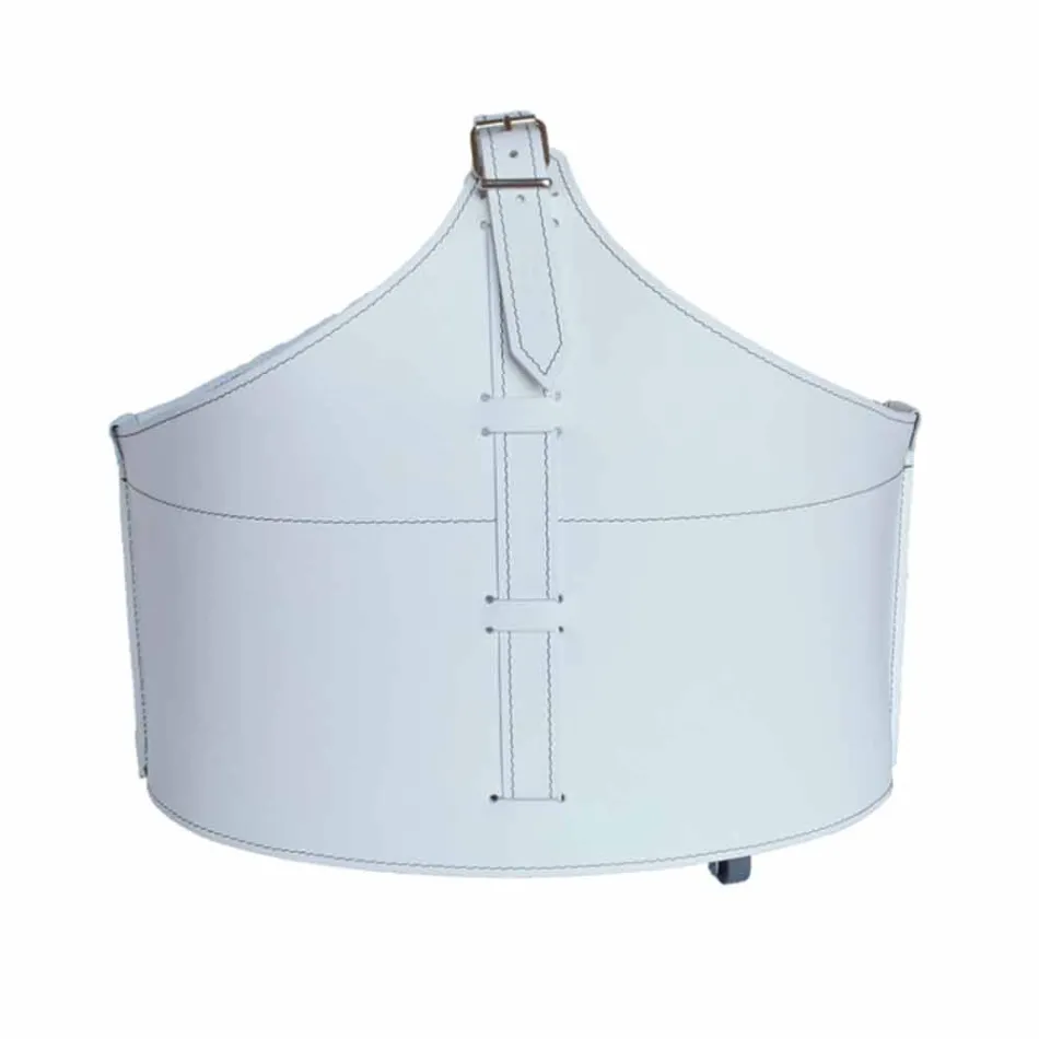 Indoor firewood holder with wheels in Fabia modern regenerated leather Viadurini