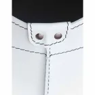 Indoor firewood holder with wheels in Fabia modern regenerated leather Viadurini