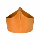 Indoor firewood holder with wheels in Fabia modern regenerated leather Viadurini