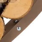 Indoor Wood Holder in Brown Steel Made in Italy - Affection Viadurini