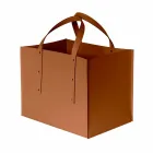 Design wood holder in Maneghe leather and plywood Viadurini