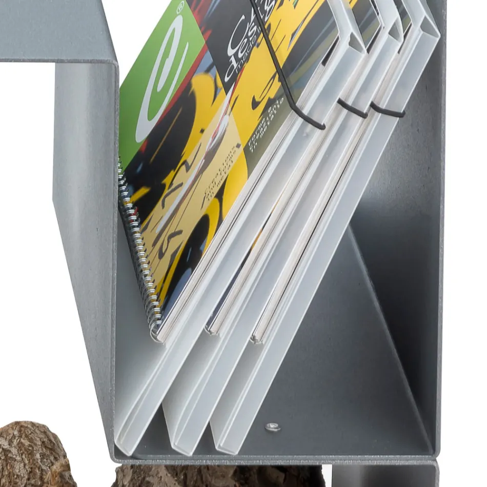 Design Log Holder for Indoors in Gray Steel Made in Italy - Tramontana Viadurini