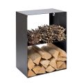 Firewood Holder in Steel Painted with Black Paint Made in Italy - Fiamme