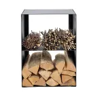 Firewood Holder in Steel Painted with Black Paint Made in Italy - Fiamme Viadurini