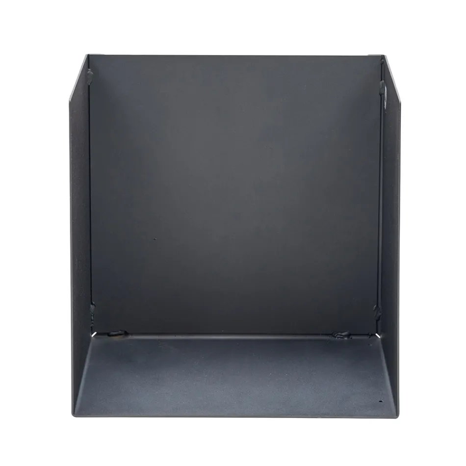 Firewood Holder in Black Painted Steel Made in Italy - Fiamme Viadurini