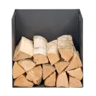 Firewood Holder in Black Painted Steel Made in Italy - Fiamme Viadurini