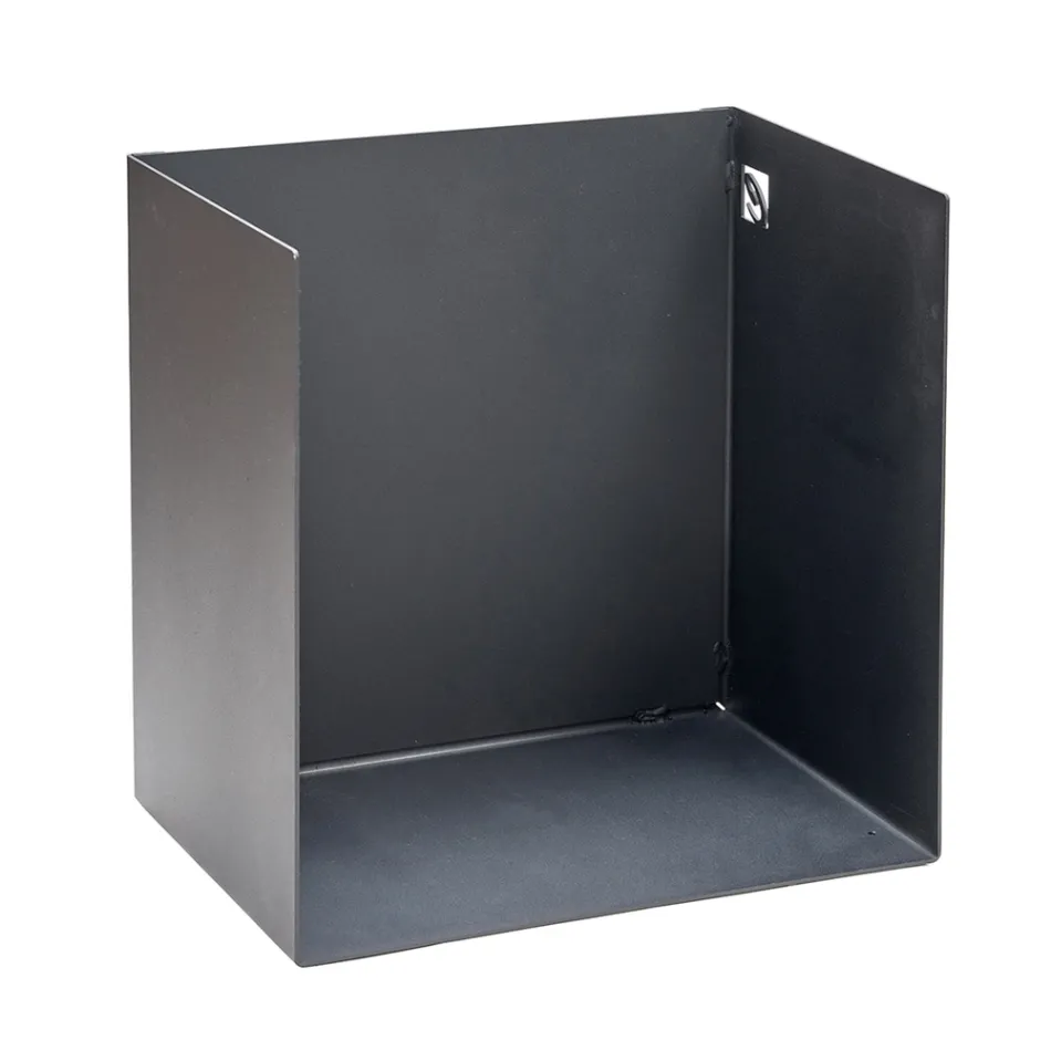 Firewood Holder in Black Painted Steel Made in Italy - Fiamme Viadurini