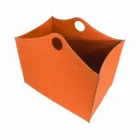 Log holder in regenerated leather with WoodBag wheels made in Italy Viadurini