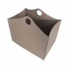 Log holder in regenerated leather with WoodBag wheels made in Italy Viadurini