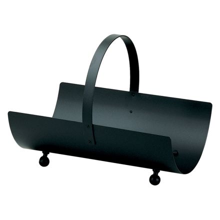 Metal log holder with handle and 4 feet Made in Italy - Buffalo Viadurini