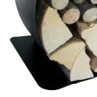 Internal Firewood Holder in Painted Steel Made in Italy - Leopoldo Viadurini