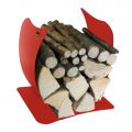 Internal Firewood Holder in Painted Steel Made in Italy - Leopoldo