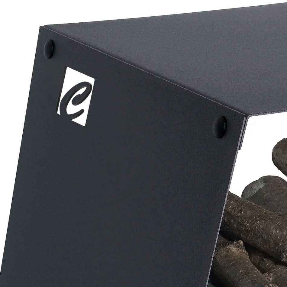 Modern Floor Log Holder in Painted Steel Made in Italy - Demetra Viadurini