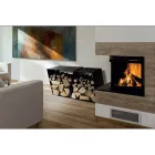 Modern Floor Log Holder in Painted Steel Made in Italy - Demetra Viadurini