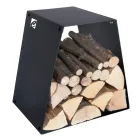 Modern Floor Log Holder in Painted Steel Made in Italy - Demetra Viadurini