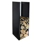 Modern Log Holder in Painted Steel Made in Italy - Patrik Viadurini