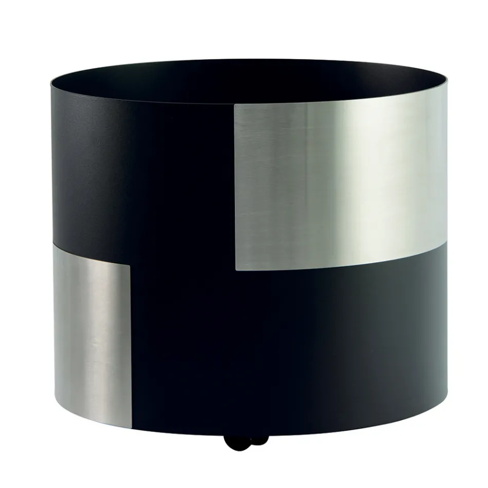 Modern Wood Holder Made of Metal with Wheels Made in Italy - Pencil Viadurini