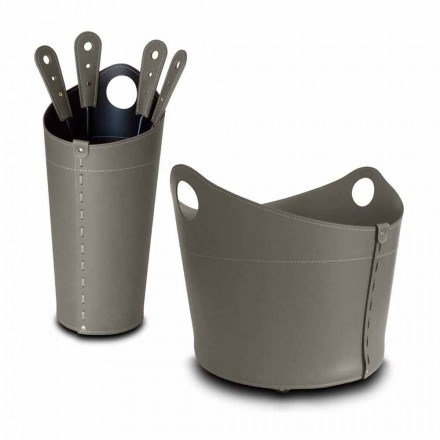 Firewood holder, iron holder and irons for Nicad leather, made in Italy Viadurini