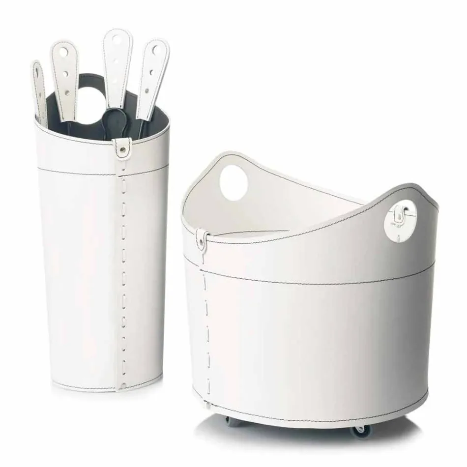 Firewood holder, iron holder and irons for Nicad leather, made in Italy Viadurini