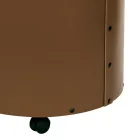 Round log holder in eco-leather with wheels Made in Italy - Chameleon Viadurini